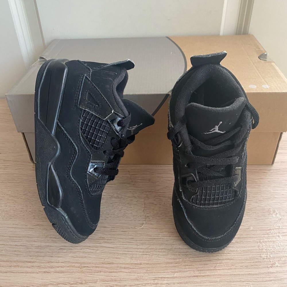 Jordan 4 Black Cat Toddler Sneakers- SZ 10 C - Picture 11 of 15